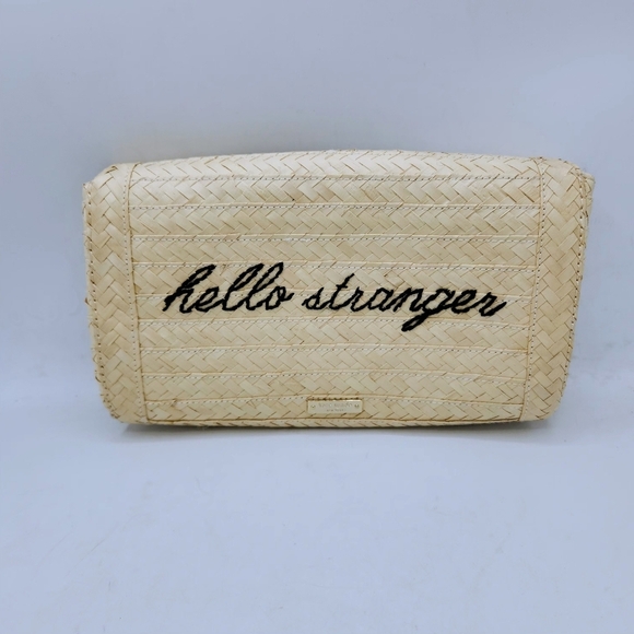 Kate Spade New York Neutral Straw Splash Out Hello Stranger Clutch. - Picture 7 of 16